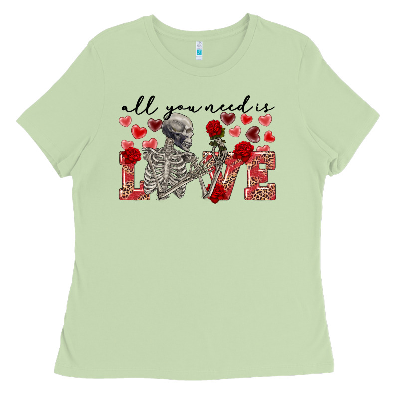 Skeleton All You Need Is Love Ladies Tee by FaDigitalArtStudio | Teevron