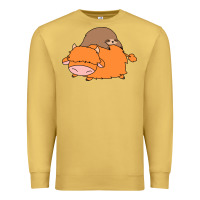 Antique Gold sloth and highland cow Premium Sweatshirt - linhVisuals