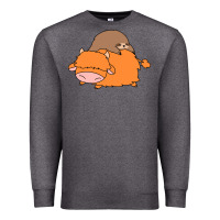 Charcoal Heather sloth and highland cow Premium Sweatshirt - linhVisuals