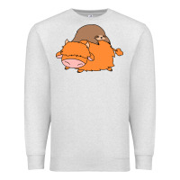 Oatmeal Heather sloth and highland cow Premium Sweatshirt - linhVisuals