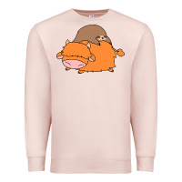 Pale Pink sloth and highland cow Premium Sweatshirt - linhVisuals