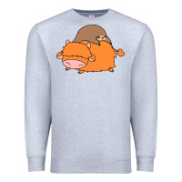 Heather Grey sloth and highland cow Premium Sweatshirt - linhVisuals