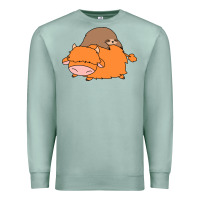 Seafoam sloth and highland cow Premium Sweatshirt - linhVisuals