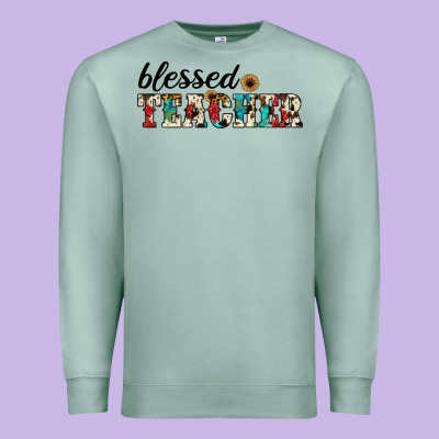Blessed Teacher Premium Sweatshirt Designed By Jahusdesignshop