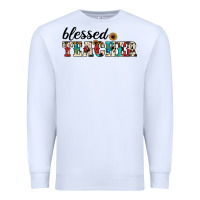 White blessed teacher Premium Sweatshirt - JahusDesignShop