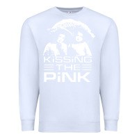 White gift for men kissing the pink Premium Sweatshirt - linhVisuals