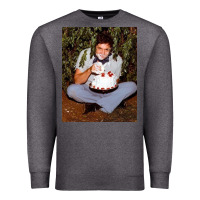 Charcoal Heather johnny cash eating cake in a bush Premium Sweatshirt - linhVisuals