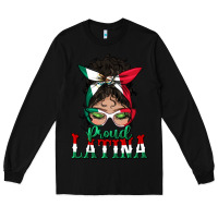 Black proud latina messy bun mama Long Sleeve Tee - BundleAndBundleShop