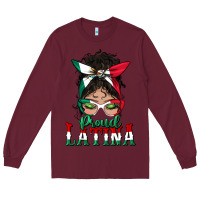Proud Latina Messy Bun Mama Long Sleeve Tee | Teevron