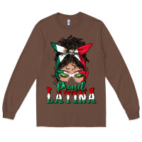 Chestnut proud latina messy bun mama Long Sleeve Tee - BundleAndBundleShop