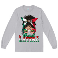 Moon Dust proud latina messy bun mama Long Sleeve Tee - BundleAndBundleShop