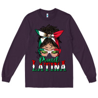 Plum proud latina messy bun mama Long Sleeve Tee - BundleAndBundleShop