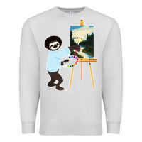 Dove Grey bob sloth Premium Sweatshirt - linhVisuals