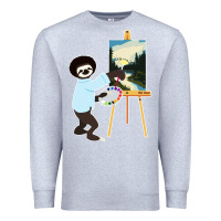 Heather Grey bob sloth Premium Sweatshirt - linhVisuals