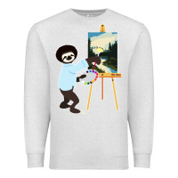 Oatmeal Heather bob sloth Premium Sweatshirt - linhVisuals