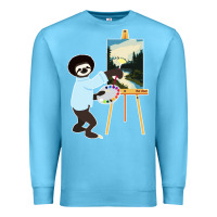Ocean Blue bob sloth Premium Sweatshirt - linhVisuals