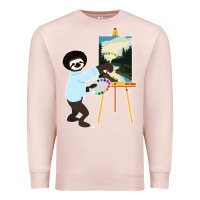 Pale Pink bob sloth Premium Sweatshirt - linhVisuals