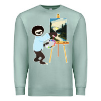 Seafoam bob sloth Premium Sweatshirt - linhVisuals
