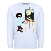 White bob sloth Premium Sweatshirt - linhVisuals