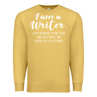 Antique Gold i am a writer Premium Sweatshirt - linhVisuals
