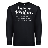 Black i am a writer Premium Sweatshirt - linhVisuals