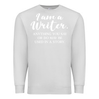 Dove Grey i am a writer Premium Sweatshirt - linhVisuals