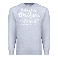 Heather Grey i am a writer Premium Sweatshirt - linhVisuals