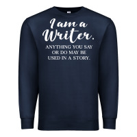 Navy i am a writer Premium Sweatshirt - linhVisuals