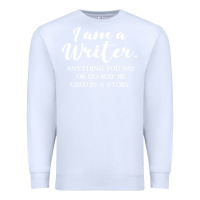 White i am a writer Premium Sweatshirt - linhVisuals