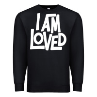 Black i am loved Premium Sweatshirt - linhVisuals