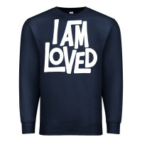 Navy i am loved Premium Sweatshirt - linhVisuals