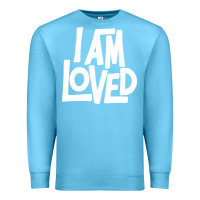 Ocean Blue i am loved Premium Sweatshirt - linhVisuals