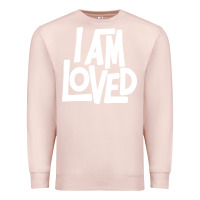 Pale Pink i am loved Premium Sweatshirt - linhVisuals