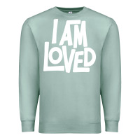 Seafoam i am loved Premium Sweatshirt - linhVisuals