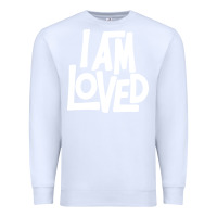 White i am loved Premium Sweatshirt - linhVisuals