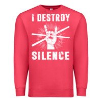 Cardinal i destroy silence drum set drummer gift Premium Sweatshirt - linhVisuals