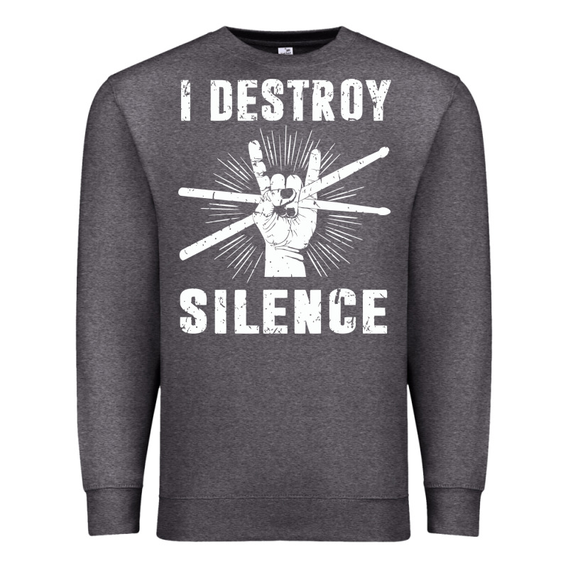 I Destroy Silence Drum Set Drummer Gift Premium Sweatshirt by linhVisuals | Teevron