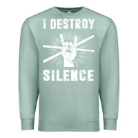 Seafoam i destroy silence drum set drummer gift Premium Sweatshirt - linhVisuals