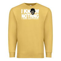 Antique Gold i know nothing Premium Sweatshirt - linhVisuals