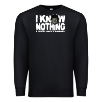 Black i know nothing Premium Sweatshirt - linhVisuals
