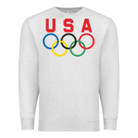 Oatmeal Heather OLYMPIC RINGS Premium Sweatshirt - linhVisuals