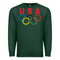 Sports Green OLYMPIC RINGS Premium Sweatshirt - linhVisuals