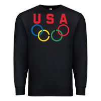 Black OLYMPIC RINGS Premium Sweatshirt - linhVisuals