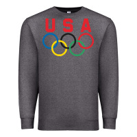 Charcoal Heather OLYMPIC RINGS Premium Sweatshirt - linhVisuals