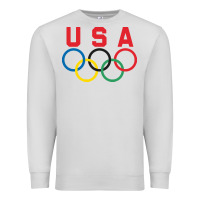 Dove Grey OLYMPIC RINGS Premium Sweatshirt - linhVisuals
