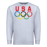 Heather Grey OLYMPIC RINGS Premium Sweatshirt - linhVisuals