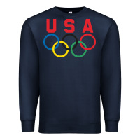 Navy OLYMPIC RINGS Premium Sweatshirt - linhVisuals