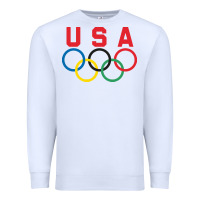 White OLYMPIC RINGS Premium Sweatshirt - linhVisuals