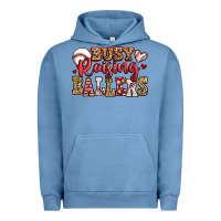 Pigment Pebble Blue busy raising ballers baseball Urban Hoodie - Jasminsmagicworld
