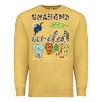Antique Gold grandma of the wild one zoo mother birthday safari jungle long sleeve Premium Sweatshirt - linhVisuals
